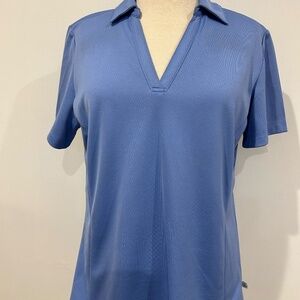 Ladies Periwinkle Blue Short Sleeve Golf Shirt by Lady Hagen, Medium, like new